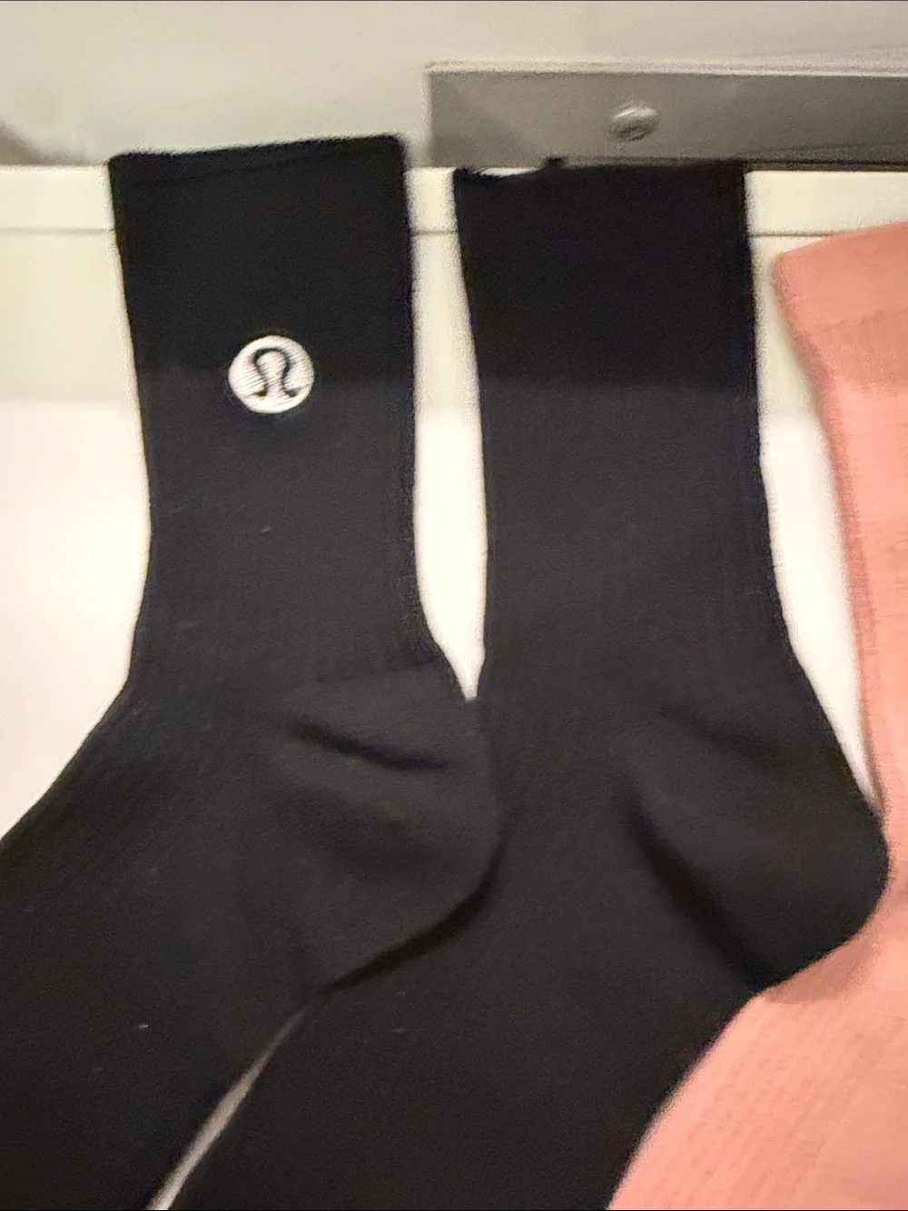 lululemon athletica Ribbed Crew Socks - Black & Pink